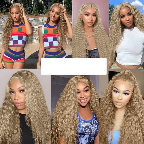 #22 Blonde Bundles Human Hair Deep Wave Bundles 30 32 34 Inch Unprocessed Brazilian Virgin Hair Ash Blonde Deep Wave 3 Bundle Human Hair Extensions 50 Gram Per Bundle
