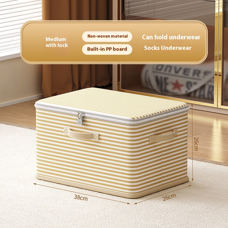 Large Lockable Clothes Storage Box with Handles for Home Organization