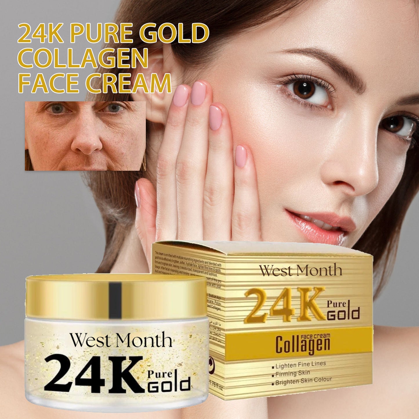 Brightening Firming Collagen Face Cream 50ml - Wrinkle Fading Skin Care