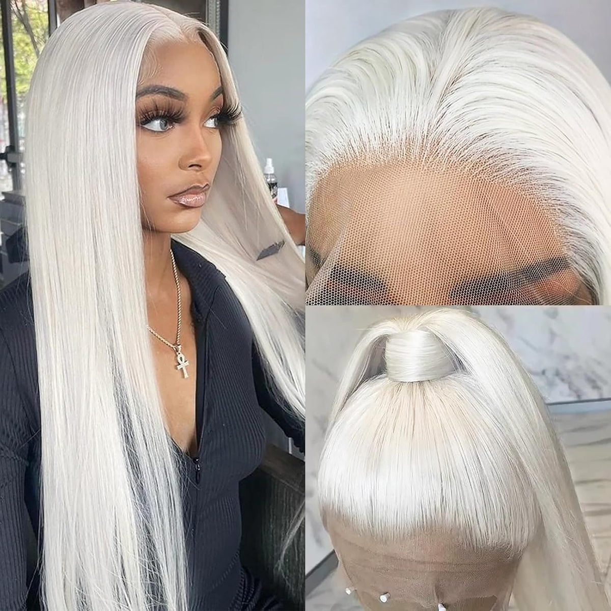 Long Straight Lace Wig 13x4 Synthetic Hair for Women - Black & Color Variants