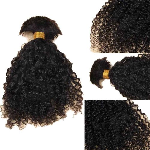 Afro Kinky Bulk Human Braiding Hair 100% Unprocessed Brazilian Virgin Human Hair Extensions Micro Kinky Curly Braids Hair Braids Double Drown Full End Bulk Hair 14 Inch 100g (Pack of 1)