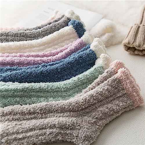 Tergy 6/20 Pairs Fuzzy Socks Soft Cozy Fluffy Warm Winter Sleep Plush Bed Microfiber Slipper Fleece Socks for Women