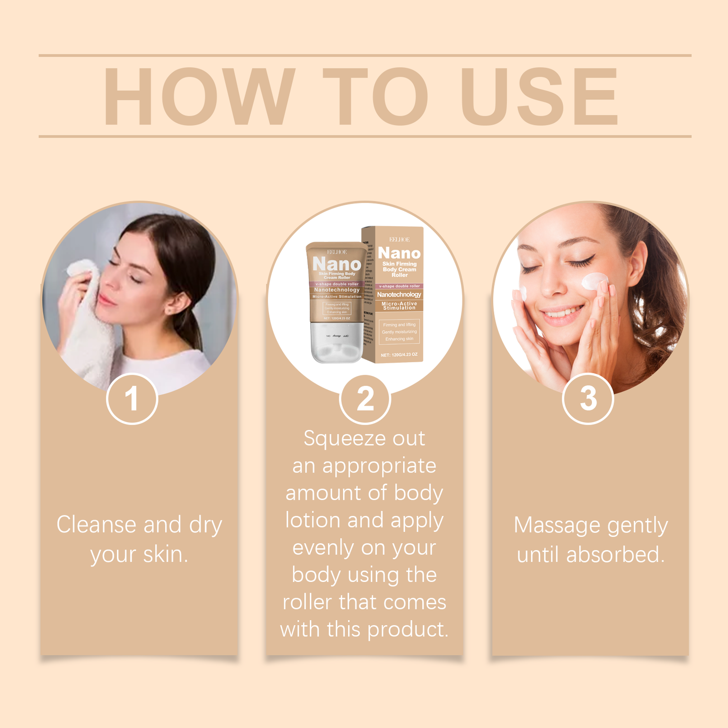 Firming Body Lotion Roller with Arnica & Squalane - Hydrating Skin Care
