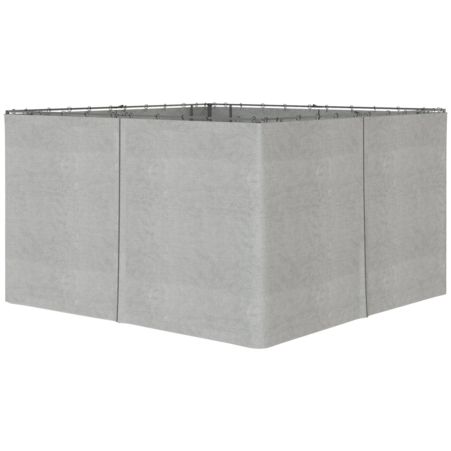 Gazebo Sidewall Set with Hooks & C-Rings - Light Gray