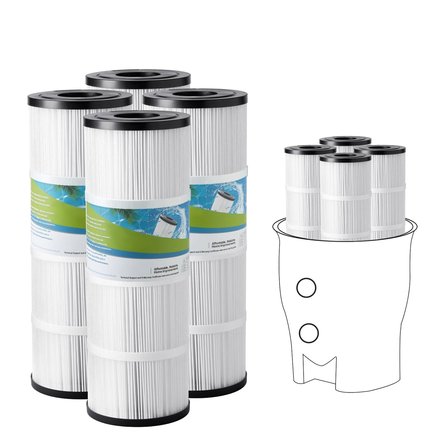 Pool Filter Cartridge 80 Sq. Ft for Spa & Hot Tub - Compatible with Pentair CCP320
