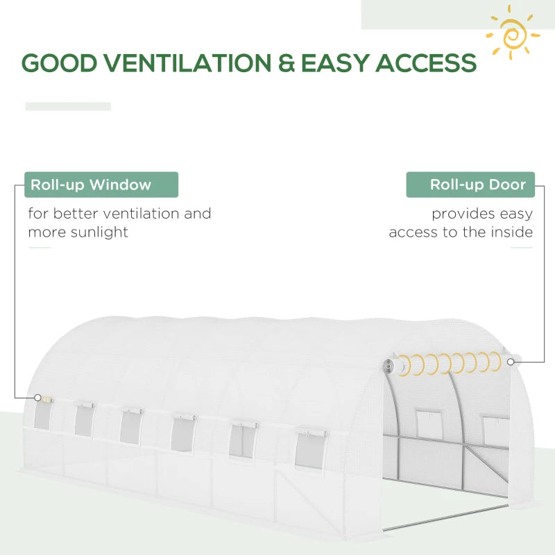 Heavy Duty Waterproof Greenhouse Cover with Windows & Reinforcement Grid