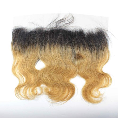 Forawme 10A Brazilian Hair 13X4 Ear To Ear Full Lace Frontals Closure Hair Pieces Natural Hairline 20 Inch 1B/27 Blonde Ombre Soft Remy Human Hair Body Wave Lace Frontals Pre Plucked