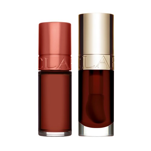 Clarins Water Lip Stain, 13 Nude Water and Lip Oil, 09 Chocolate Bundle | Buildable, Matte Finish Lip Stain | Sheer, High Shine Finish Lip Oil