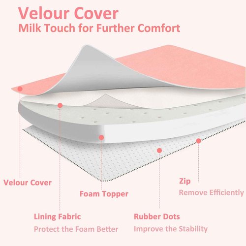 LUKYHONIE Lash Bed Foam Topper, Ergonomic Curvy Eyelash Mattress Topper for Massage Table, Beauty Salon Massage Table Padding Topper, 30D Esthetician Bed Cushion with Removable Cover (Black-60 cm)