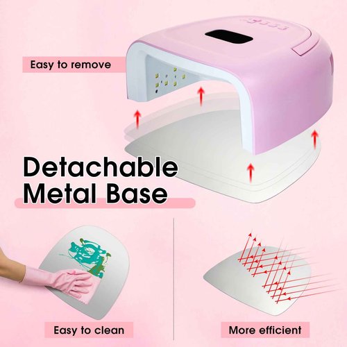 60W Rechargeable LED Nail Lamp, Cordless Gel Lamp with Portable Handle & 42pcs Lamp Beads, Automatic Sensor UV LED Nail Dryer, 4 Timers Professional UV Light for Gel Nails