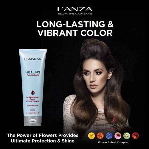 L'ANZA Healing ColorCare Ultra De-Brassing Professional Blue Conditioner - Color Toning Haircare to Eliminate Unwanted Brassiness, Sulfate-free Formula (33.8 Fl Oz)