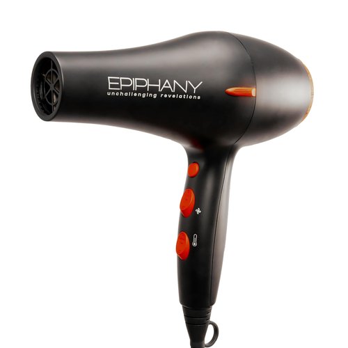 Epiphany Professional Hair Dryer 1875W – Ionic Blow Dryer with Ceramic Tourmaline Technology for Fast Drying, Frizz Control & Shine – Includes Diffuser & 2 Nozzles – Lightweight for All Hair Types