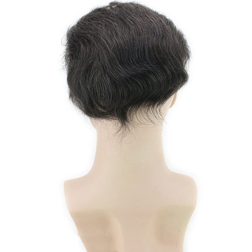 Voloria Men Hairpiece Real French Lace Human Hair Replacement for Men Wig Thin Skin Men's Toupee #4 brown Color