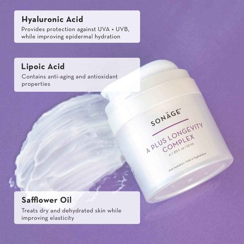 SONAGE A Plus Longevity Complex: Anti-Aging Night Cream | Moisturizer with Hyaluronic Acid & Vitamin A for Wrinkles
