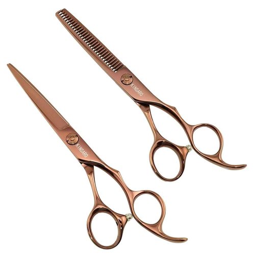 6 Inch Professional Hair Scissors Hair Cutting Shears and Thinning Shears Japan 440C Haircut Scissors Barber Shears Kinsaro