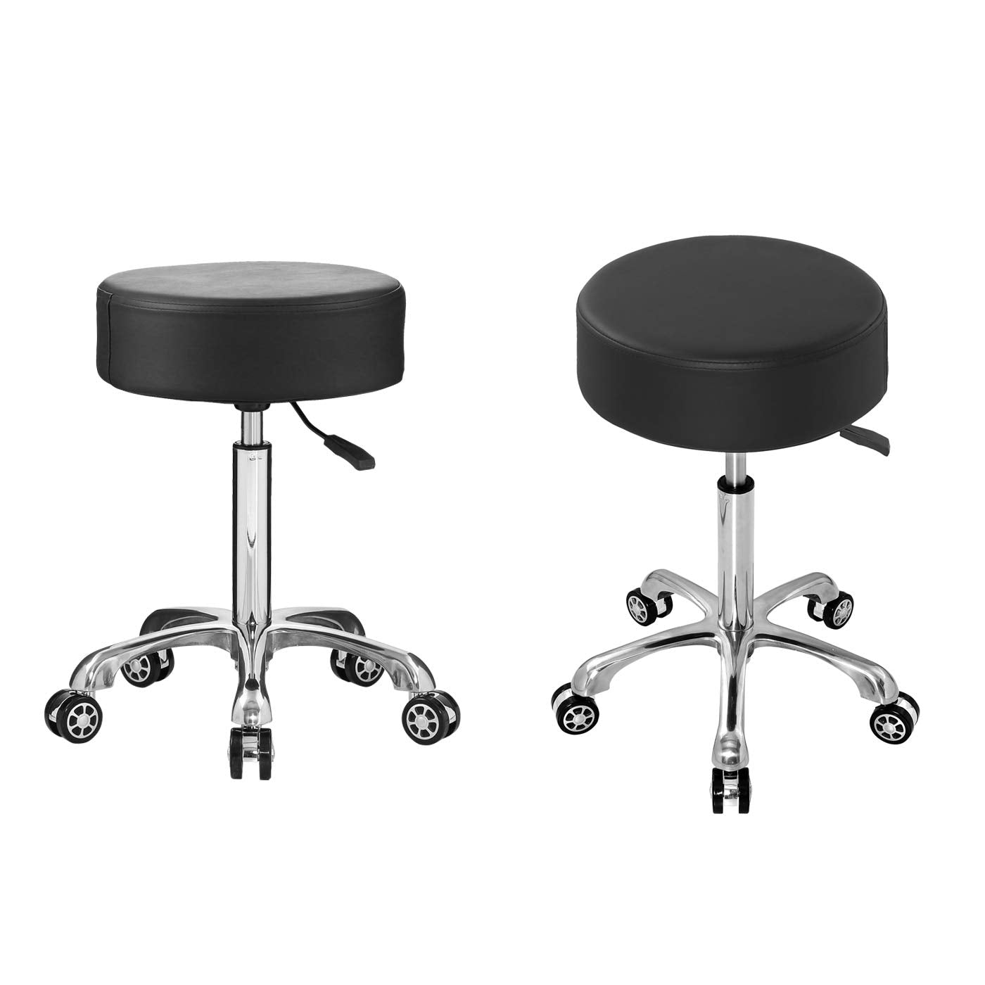 Professional Swivel Rolling Stool Adjustable Height Hydraulic Stool with Wheels for Clinic Dentist Spa Massage Salons Studio (Black)