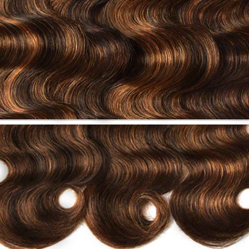 P1B/30 Bundle Body Wave Highight Bundles Human Hair 26 26 26 Inch 3 Bundles Two Tone Brown And Black Bundle Human Hair Weave