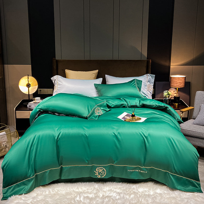 Home Washed Silk Bedding Set Four Piece Quilt Cover Bed Sheets Pillowcases