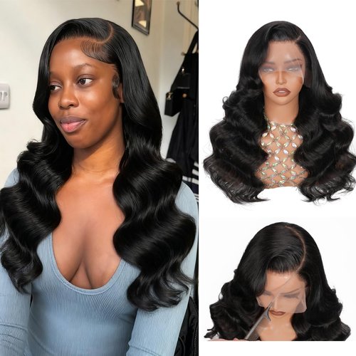 ZCORGDHAIR Body Wave Lace Front Wigs 13x6 Lace Wig Human Hair Hd Lace Front Wig Human Hair Wigs Body Wave Frontal Wig Baby Hair Natural Hairline Natural Black（26in