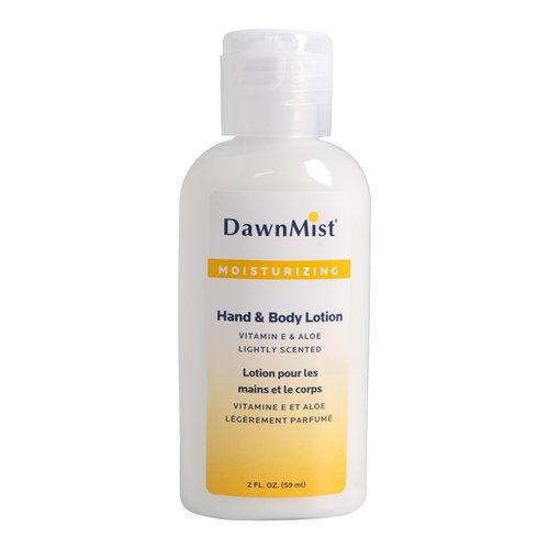 Dukal DawnMist Hand and Body Lotion with Dispensing Cap, 2 oz. – Pack of 144 Travel-Sized Moisturizing Bottles for Soft, Hydrated Skin
