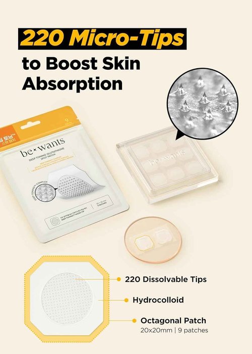 [K-Beauty] Bewants Deep Toning Glutathione Ampoule Serum | Korean Skincare with Vitamin C & Calendula Extract, 1.01 fl.oz & Bewants Deep Toning Glutathione Spot Patch