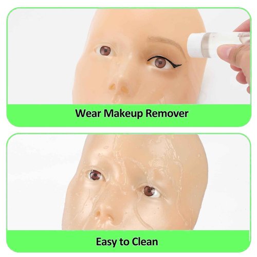 ZTBBRA Kids Makeup Practice Face – 5D Silicone Training Head with Full Kit, Reusable Makeup Practice Kit for Beginners, Children & Enthusiasts, Supports False Lashes & Wigs
