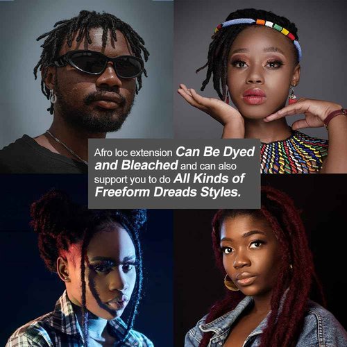 FAMILOCS Loc Extensions Human Hair 0.2cm Width 8Inch-16Inch 20 Strands Dreadlock Extensions for Man/Women Handmade Permanent Soft Locs with Needle and Clips (14Inch, 20 Strands)