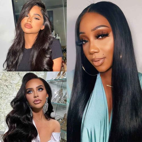 Uniferry 12A Straight Human Hair Bundles Brazilian Human Hair Bundles 22 Inch 100% Unprocessed Virgin Bundles Human Hair 1 Bundles Human Hair Double Weft Remy Hair Bundles Natural Black Deals