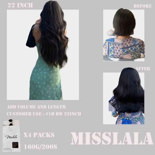 Misslala I Tip Hair Extensions Human Hair 22 Inch Fusion Wavy Hair Extensions Color #1B Off Black Keratin Bond Hair Extensions Wavy Human Hair Black Hair Extensions 50S/40G 0.8g/s