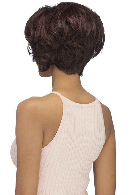 Vivica A. Fox (Carly) - Heat Resistant Fiber Swiss Lace Front Wig in MEDIUM DARK BROWN