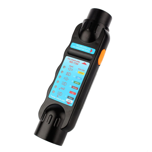 12V 7-Pin Trailer Tester Plug RV Connector Tester Plug Tool Socket Adapter for Trailer(European Specifications)