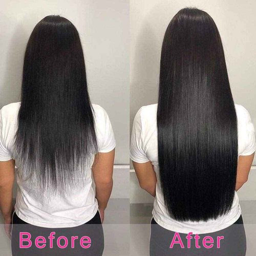 Straight Human Hair Clip in Hair Extensions for Black Women 100% Unprocessed Full Head Brazilian Virgin Hair Natural Black Color,8/Pcs with 18Clips,120 Gram (24inch, Straight hair)