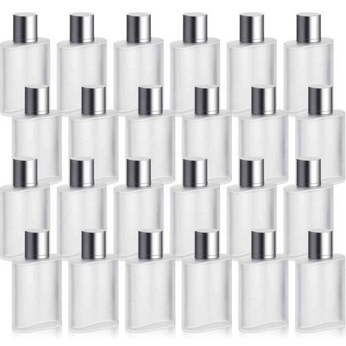 Motiskyy 24 Pcs 100ml Frosted Glass Bottle Perfume Atomizer refillable Spray Empty Perfume Dispenser Fine Mist Atomizer Cosmetic Container for Travel Men Women