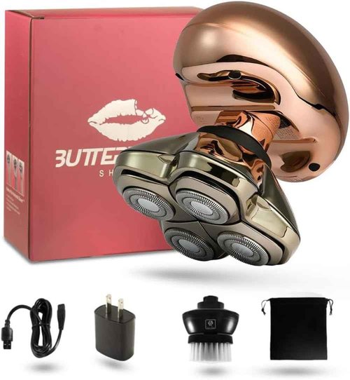 Skull Shaver Butterfly Kiss PRO - Women's Electric Shaver for Bikini Line, Legs & Body - Wet & Dry Use - Ergonomic, Hypoallergenic Blades - 60 Minutes Cordless Use - Rose Gold