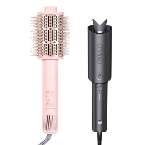 TYMO High Speed Compact Hair Dryer Brush + TYMO Automatic Curling Iron