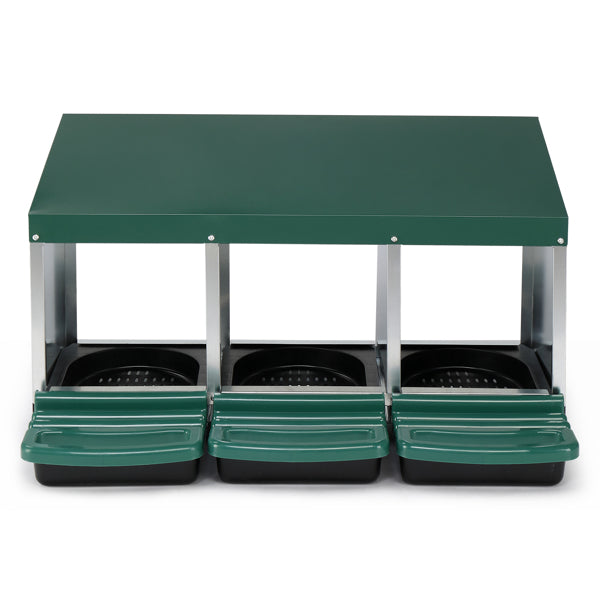 3-Compartment Chicken Feeding Trough - Poultry Water & Feed Dispenser