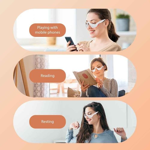 Red Light & Microcurrent Eye Massager – 3D Contour Under-Eye Device for Dark Circles, Puffiness, Fine Lines & Wrinkles – Rechargeable Anti-Aging Eye Therapy Glasses