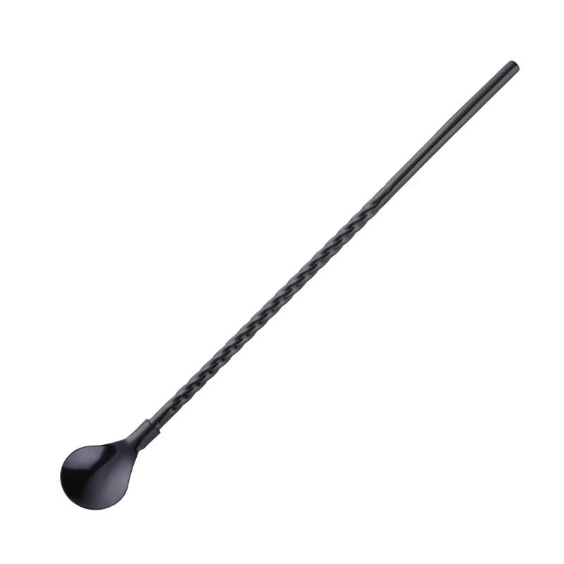 Stainless Steel Dual-Purpose Straw Spoon - Long Handle Kitchen Utensil
