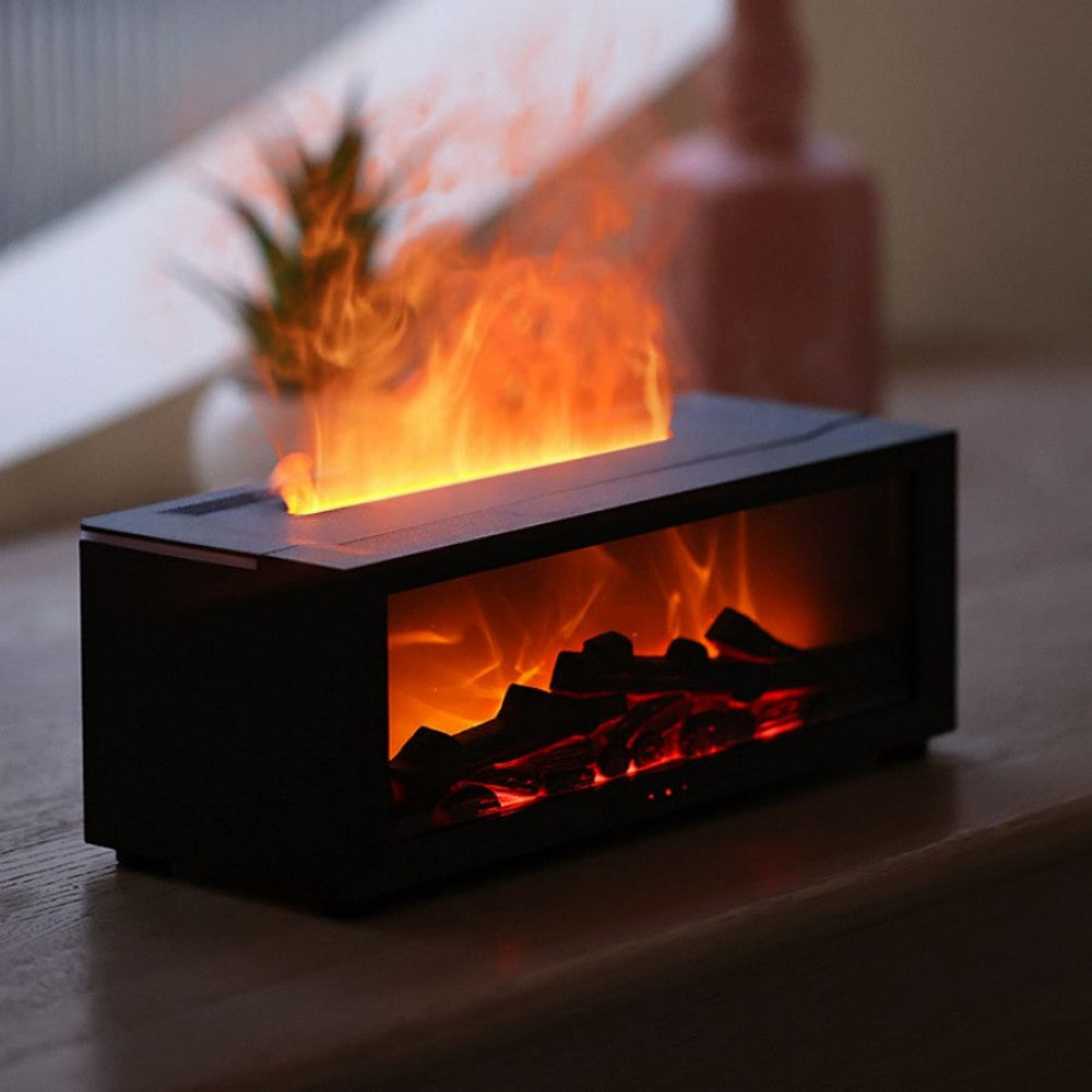 Home Aromatherapy Fireplace Simulation Flame Machine - Black