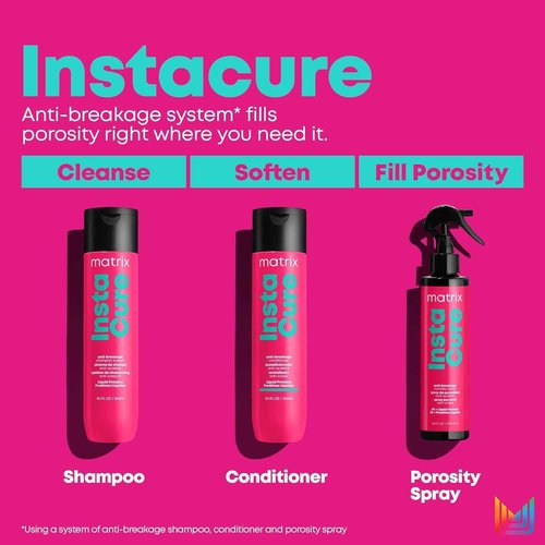 Matrix Instacure Anti-Breakage Shampoo & Conditioner Set | Repairs, Balances & Strengthens Hair | Reduces & Prevents Breakage & Frizz | For Dry, Damaged, Color Treated & Brittle Hair | Vegan