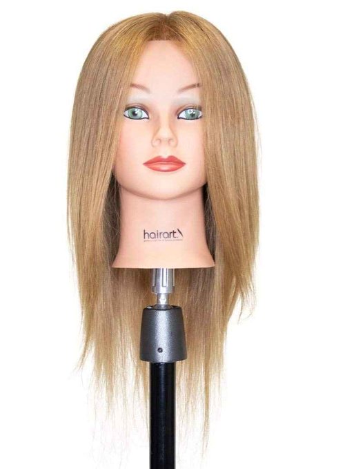 Chantal Cosmetology Training Head, European Hair Mannequin for Practice, [100% European Hair Mannequin] Training Head (Light Brown)