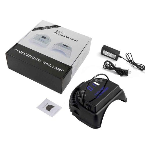 MINI LOP 64W Rechargeable Pro LED Gel Nail UV Light UV LED Nail Lamp Cordless Led Light for Nails(Black)