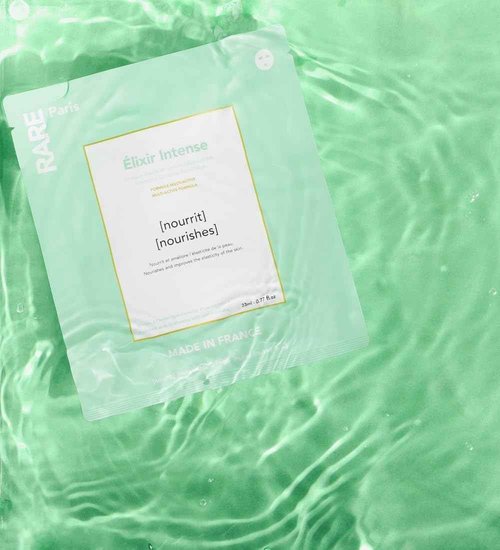 RARE Paris - Élixir Intense - Nourishing Facial Sheet Mask - Hydrating & Brightening - With Hyaluronic Acid & Squalene - Nourishing, Firming & Revitalizing - Multi-Active Serum Formula - 5 Pack