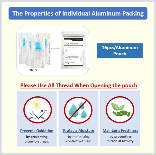 ACE PDO Threads Lift/Made in KOREA - Multi Thread Type/L-Type Blunt for Face Lift (16pcs) (23G38mm), Blue