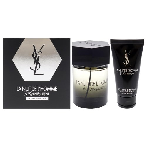 La Nuit De LHomme by Yves Saint Laurent for Men - 2 Pc Gift Set 3.3oz EDT Spray, 1.6oz Shower Gel