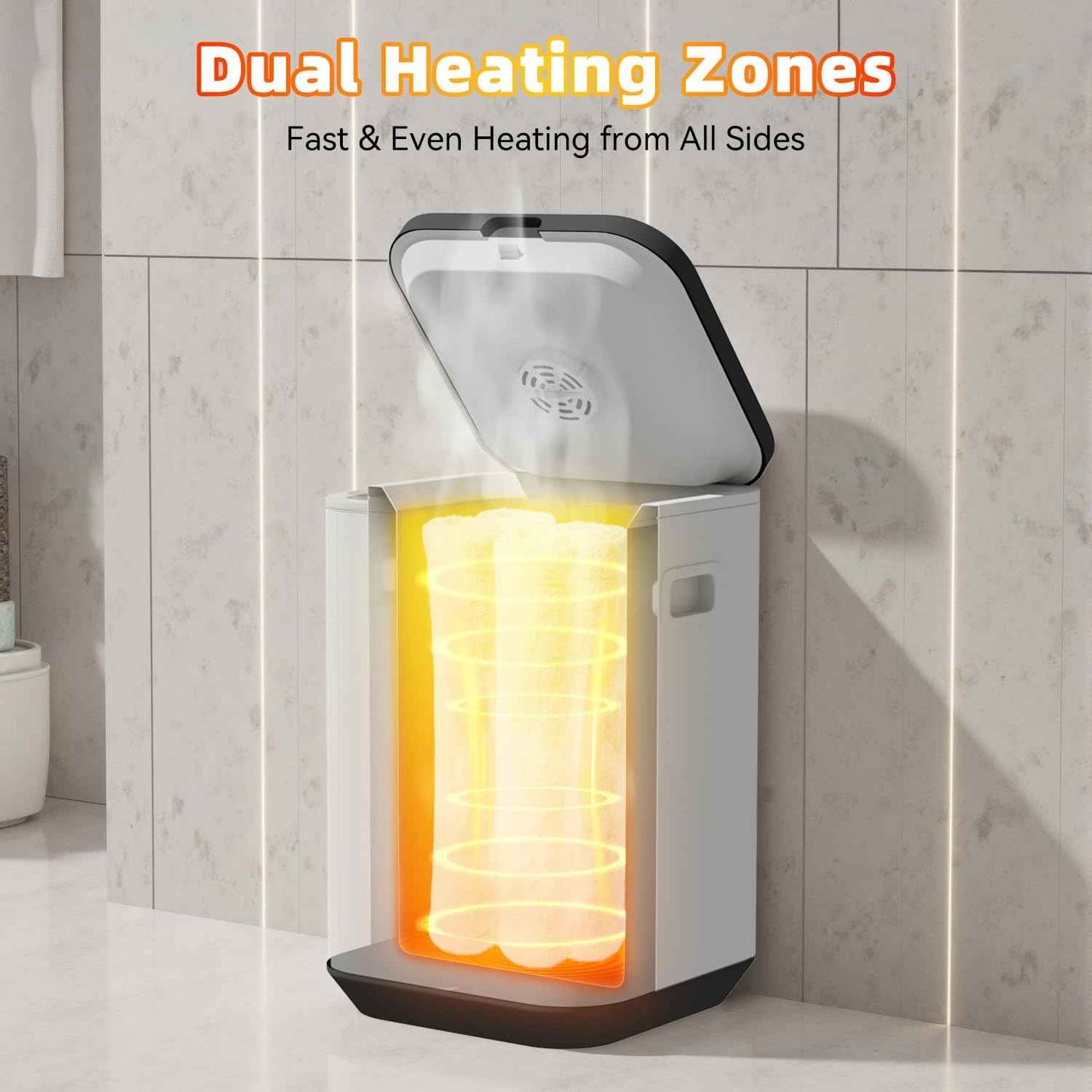 Large Towel Warmer Bucket with Rapid Heating & Timer, Fits 2 x 40"x70" Towels, One-Touch Control, LCD Display, Child Lock, Aromatherapy Box – Fireproof, ETL & FCC Certified for Bathroom, Spa, Home Use