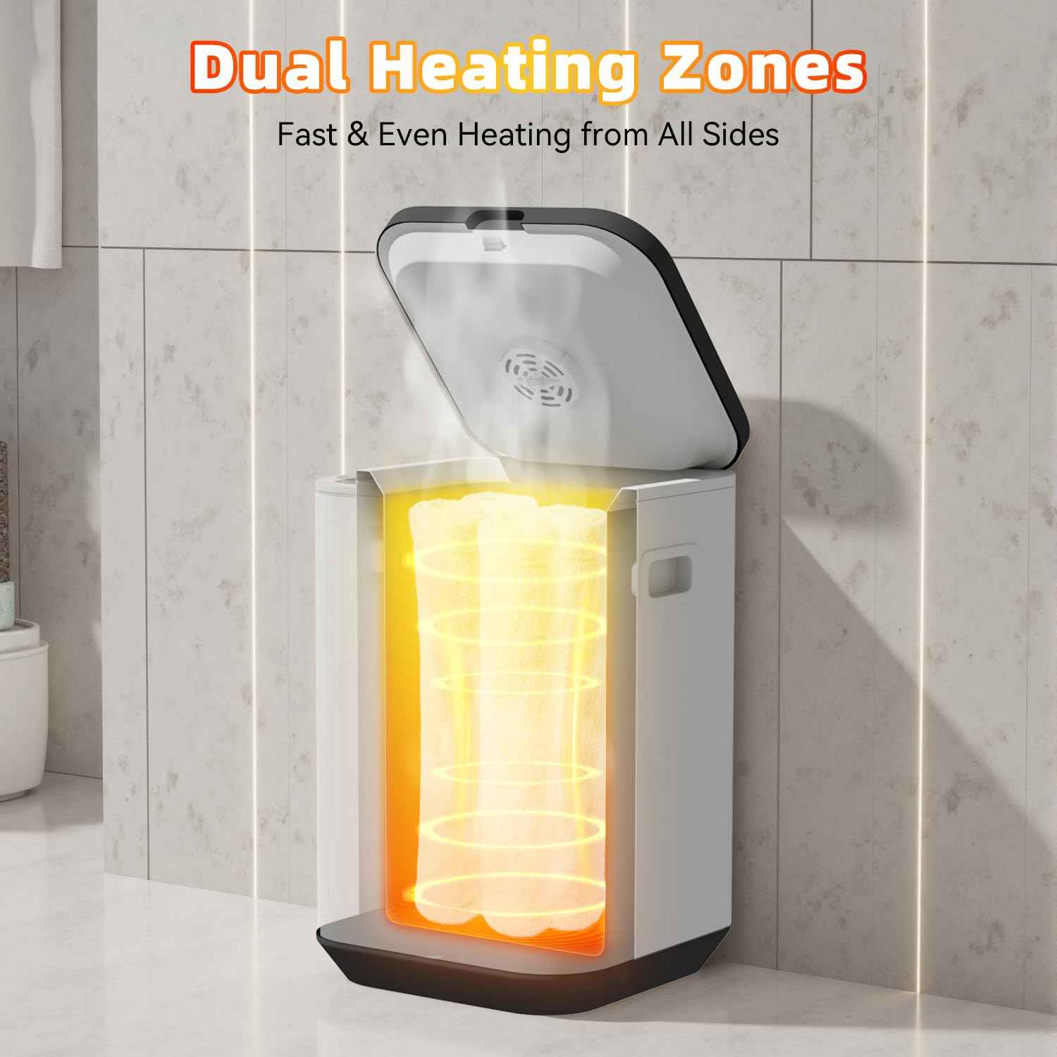 Large Towel Warmer Bucket with Rapid Heating & Timer, Fits 2 x 40"x70" Towels, One-Touch Control, LCD Display, Child Lock, Aromatherapy Box – Fireproof, ETL & FCC Certified for Bathroom, Spa, Home Use