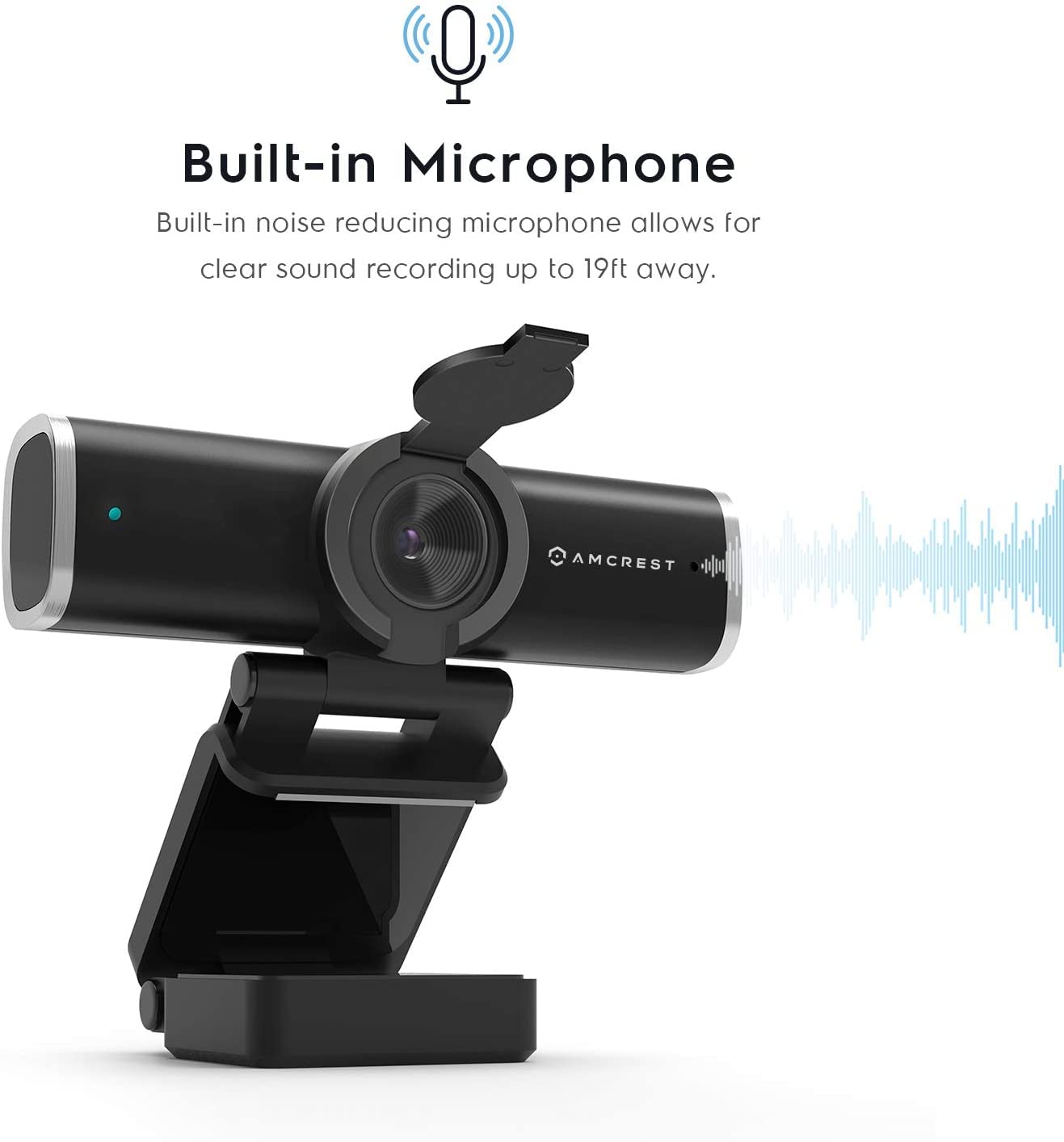 Amcrest 4-Megapixel Webcam w/Microphone & Privacy Cover, Web Cam USB Camera, Computer HD Streaming Webcam for PC Desktop & Laptop w/Mic, Wide Angle Lens & Large Sensor for Superior Low Light (AWC496)