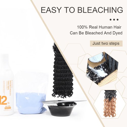 DAIXI Curly Wave Loc Extensions Human Hair, 100% Real Human Hair Dreadlock Extensions for Man/Women Handmade Permanent Dread Extensions Can Be Dyed Bleached Twisted (0.4cm, 1B, 12 Inch 30 Strands)