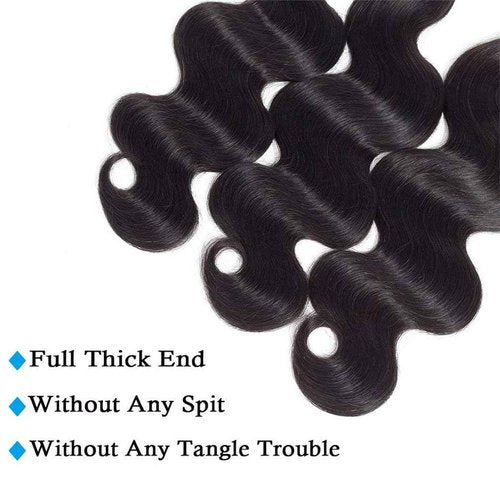 Cirvty 12A Human Hair Bundles 22 22 22 Inch Body Wave Bundles Human Hair Weave 3 Bundles Human Hair Weft Unprocessed Human Hair Bundles 100% Brazilian Human Hair Bundle Natural Black